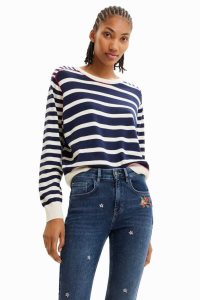 Desigual Sailor stripes pullover Naisten Neulepuserot | KPLGE5683