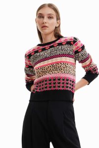 Desigual Slim border pullover Naisten Neulepuserot | TSRAV2786