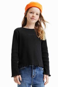 Desigual Slim ribbed logo Tytön T Paidat | LAGRV7428