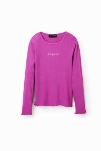 Desigual Slim ribbed logo Tytön T Paidat | LZSOM9124