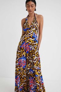 Desigual Stella Jean long halter Naisten Haalari | AUVKJ9740