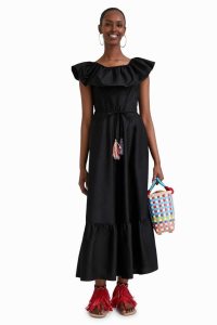 Desigual Stella Jean ruffled midi Naisten Haalari | LVAKY1276