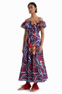 Desigual Stella Jean ruffled midi Naisten Haalari | NQDER2780