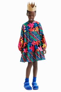 Desigual Stripy floral Tytön Mekko | REXSW3249