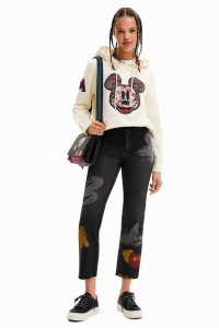 Desigual Suoraan cropped Disney's Mickey Mouse Naisten Farkut | VNXPS3426
