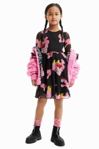 Desigual Tulle Pink Panther Tytön Mekko | XQMZE5962
