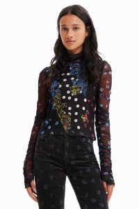 Desigual Tulle patchwork with polka dots and flowers Naisten T Paidat | PMTYX0531