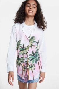Desigual White shirt palm trees Tytön T Paidat | VNPLX5387