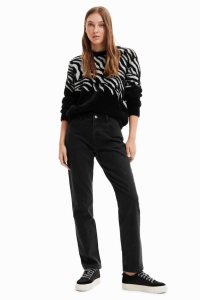 Desigual Zebra fur-effect pullover Naisten Neulepuserot | FLBMH4702
